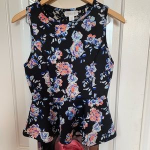 Floral peplum top